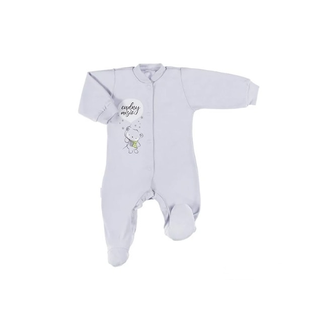 Salopeta cu maneca lunga pentru bebelusi NN 056EE, Gri, 56 cm