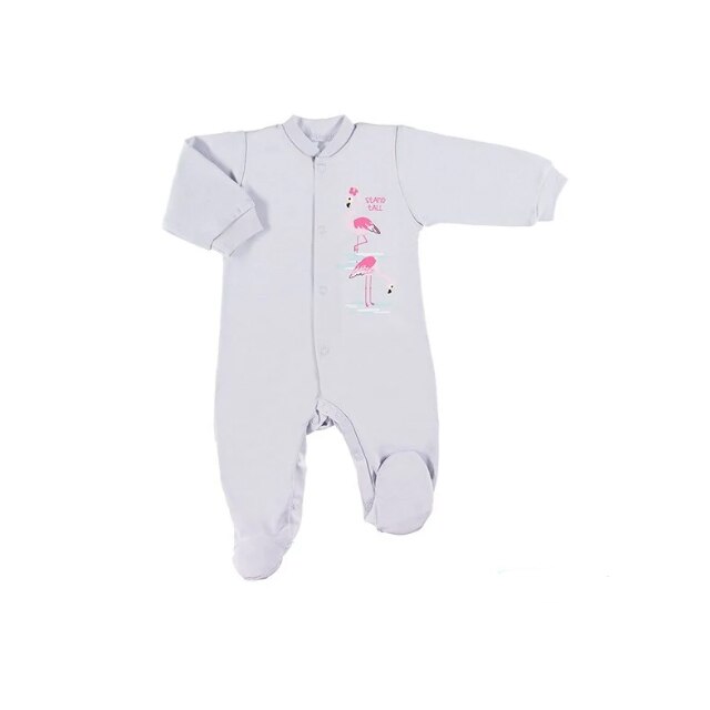 Salopeta cu maneca lunga pentru fete NN 050EEG, Gri, 56 cm