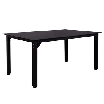 Masa dreptunghiulara din metal pentru terasa sau gradina, cu blat de sticla, diametru 60cm, culoare negru Masa dreptunghiulara din metal pentru terasa sau gradina, cu blat de sticla, diametru 60cm, culoare negru