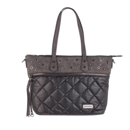 Geanta Pierre Cardin ,PCL1420B, Tesatura si piele ecologica ,Negru