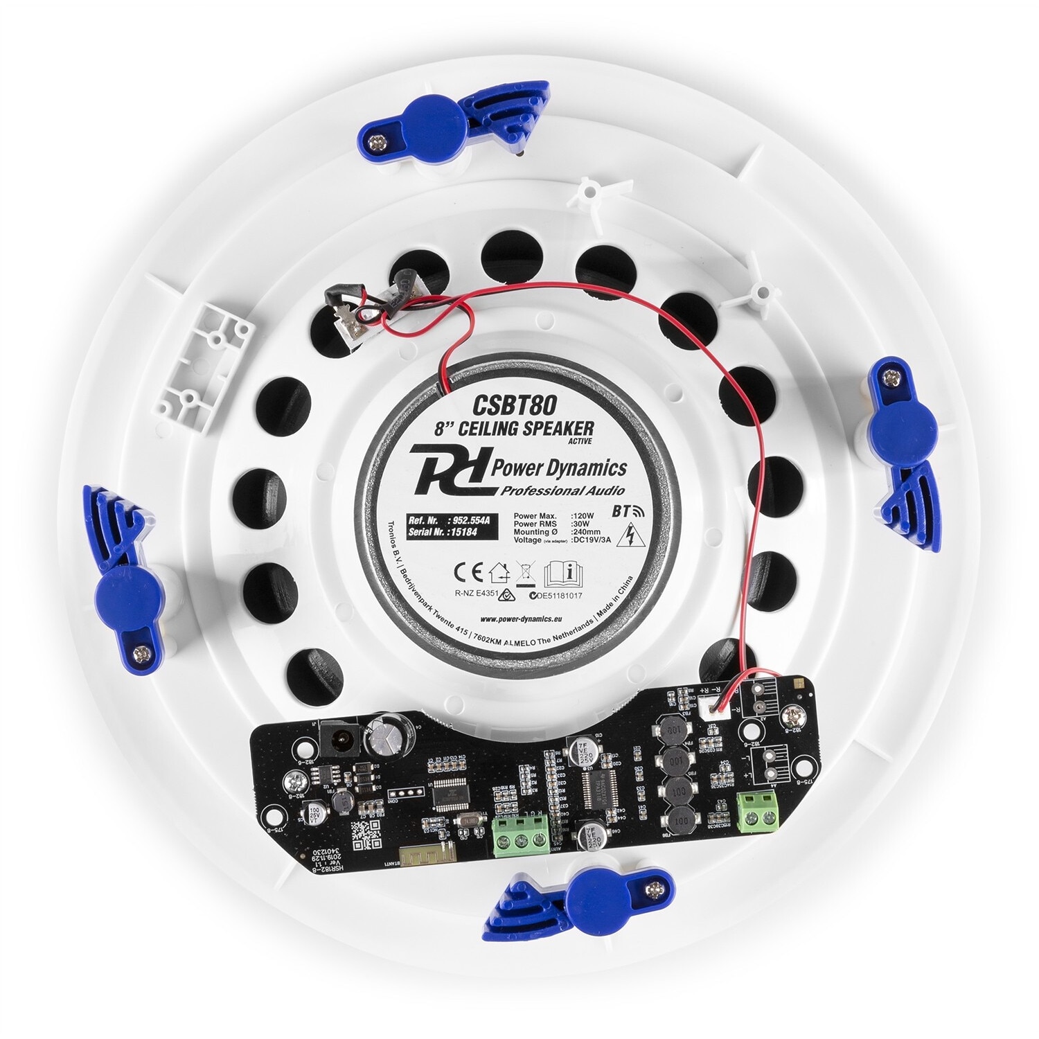 Set difuzoare de tavan amplificate, Bluetooth, 8", 60W RMS, 8ohm, Power Dynamics CSBT80