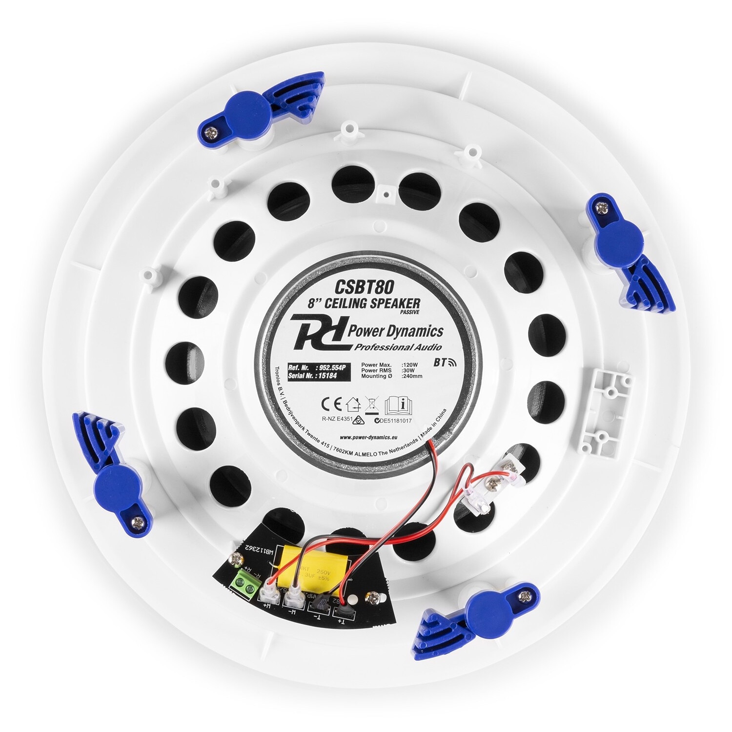 Set difuzoare de tavan amplificate, Bluetooth, 8", 60W RMS, 8ohm, Power Dynamics CSBT80