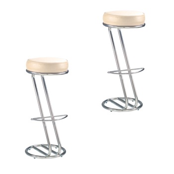 Set 2 scaune de bar Zeta hoker, piele ecologica, crem Set 2 scaune de bar Zeta hoker, piele ecologica, crem