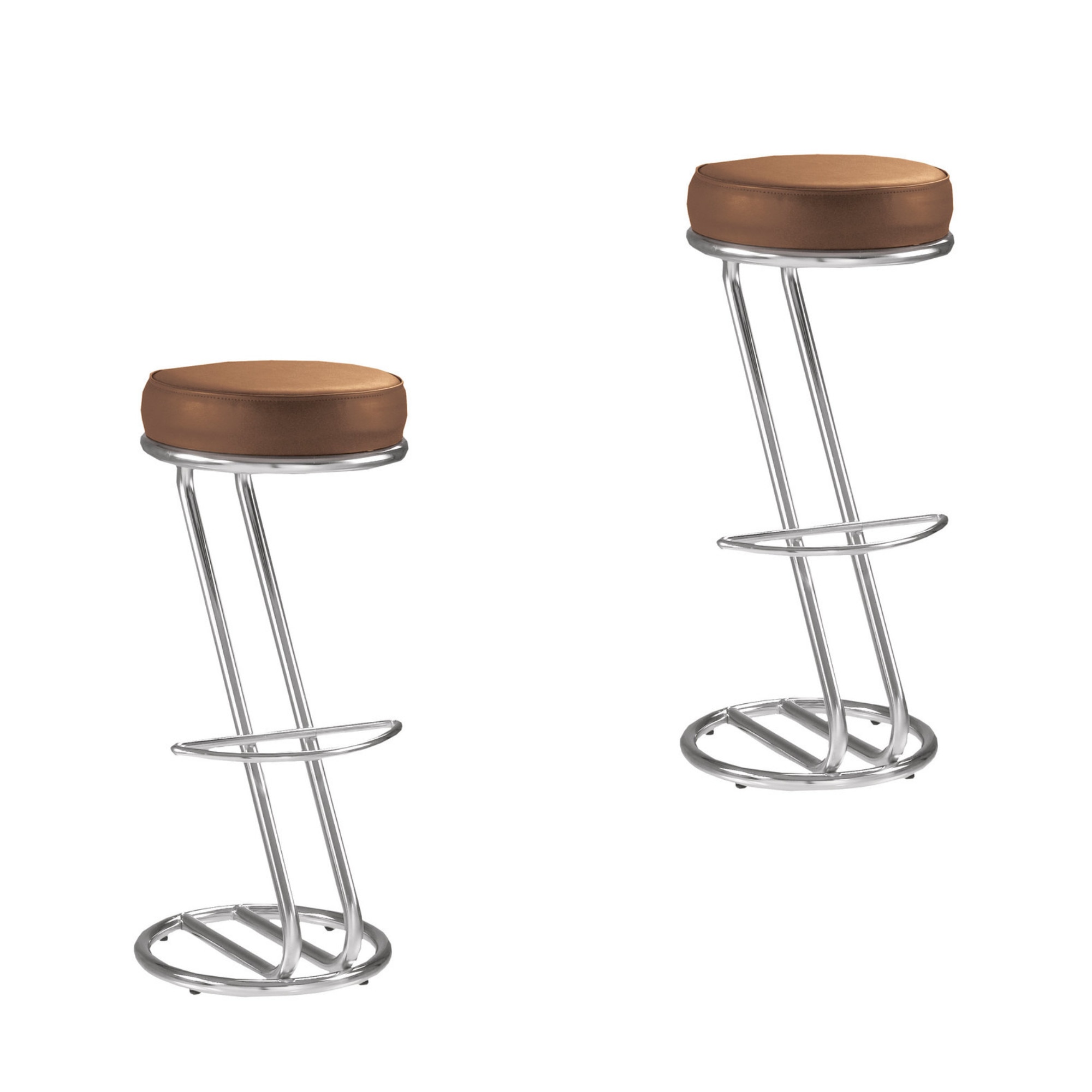 Set 2 scaune bar cafenea Zeta Hoker, Maro piele ecologica