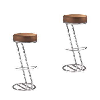 Set 2 scaune bar cafenea MF Zeta Hoker, piele ecologica, Maro Set 2 scaune bar cafenea MF Zeta Hoker, piele ecologica, Maro