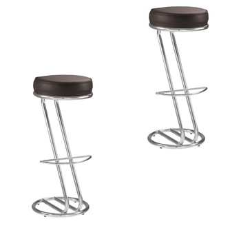 Set 2 scaune de bar Zeta hoker, piele ecologica, negru Set 2 scaune de bar Zeta hoker, piele ecologica, negru