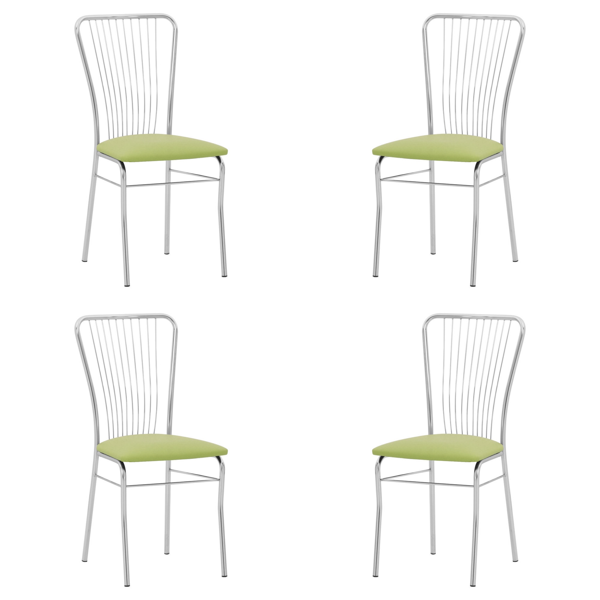 Set 4 scaune bucatarie Neron, Oliv piele ecologica