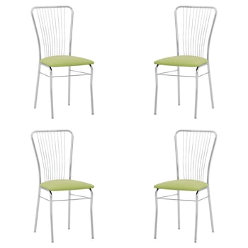Set 4 scaune bucatarie Neron, Oliv piele ecologica