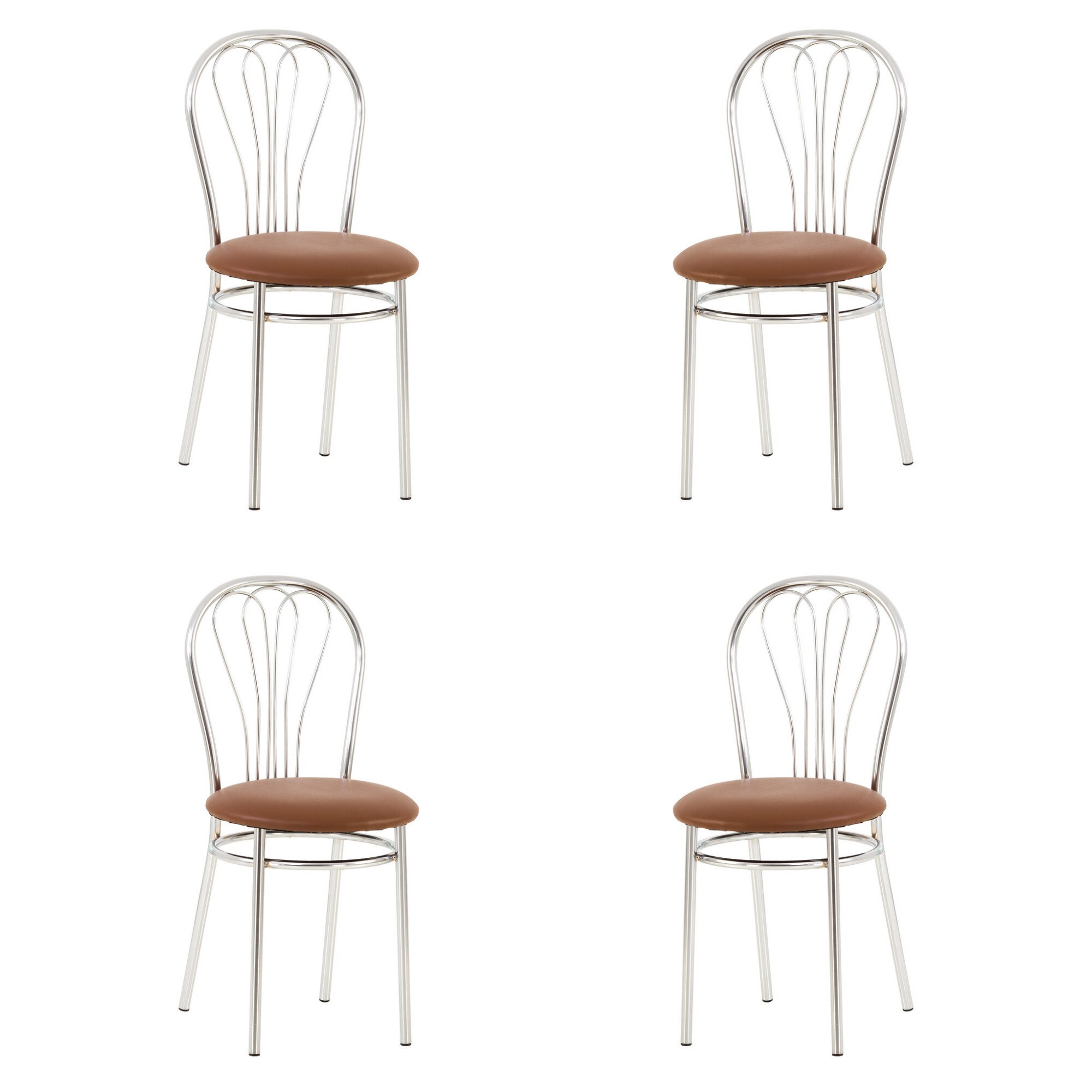 Set 4 scaune bucatarie VENUS, Maro piele ecologica