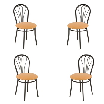 Set 4 scaune bucatarie VENUS Black, Ocru piele ecologica Set 4 scaune bucatarie VENUS Black, Ocru piele ecologica