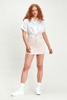 Levi's, Fusta mini din denim, Roz pal Levi's, Fusta mini din denim, Roz pal