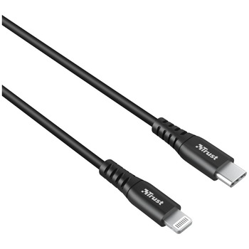 Cablu de date Trust Ndura, USB Type C - Lightning, 1m, Negru Cablu de date Trust Ndura, USB Type C - Lightning, 1m, Negru