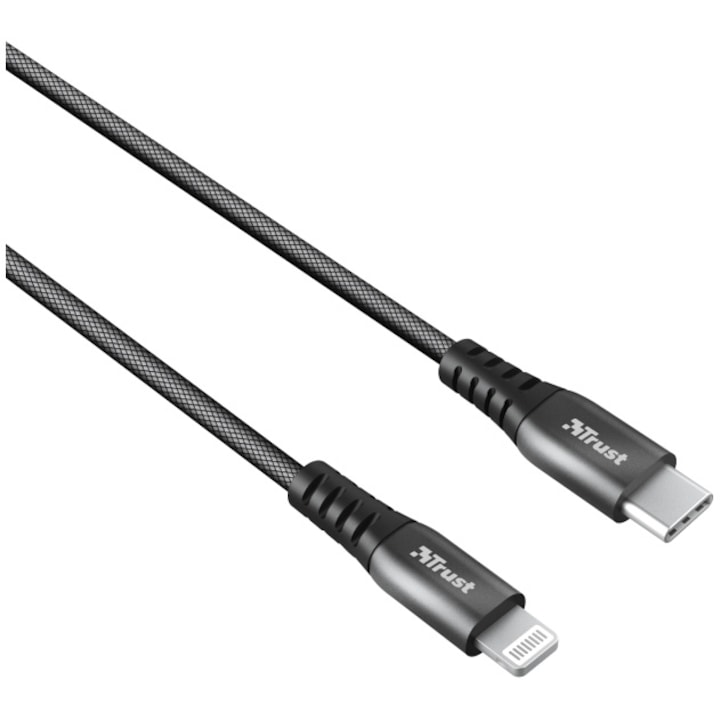 Trust Keyla Strong Adatkábel, USB Type C - Lightning, Fekete