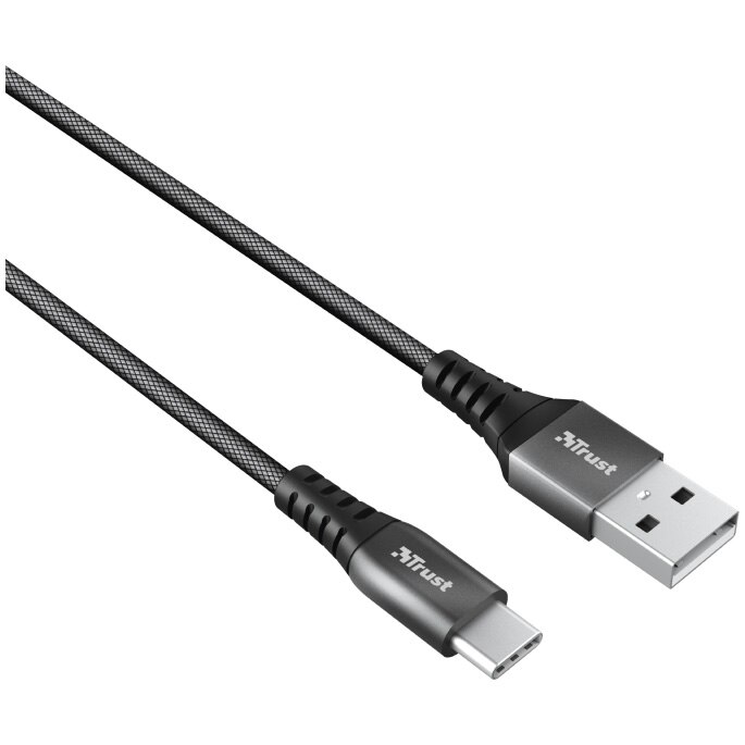 Cablu de date Trust Keyla Strong, USB Type C, 1m, Negru