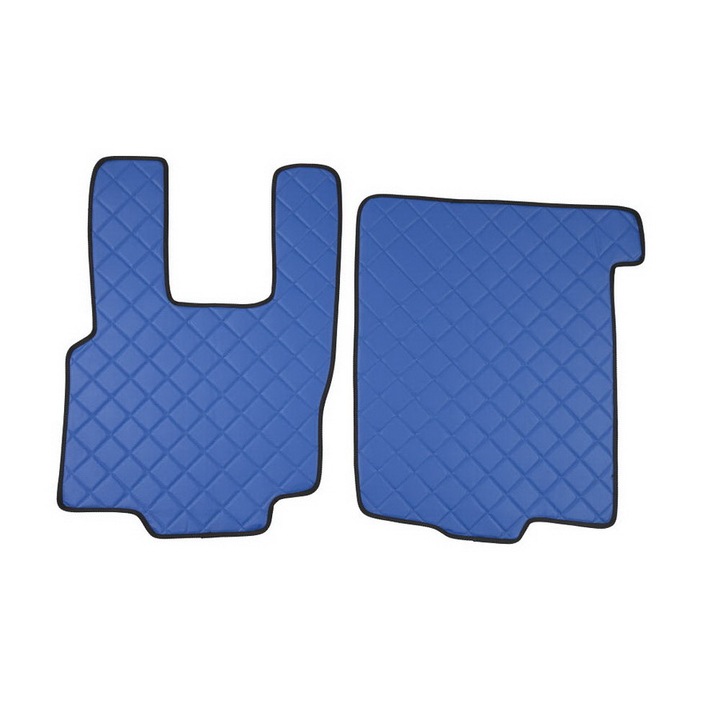 Set 2 covorase camion F-Core, Piele-ECO, pentru DAF XF 105, XF, Albastru