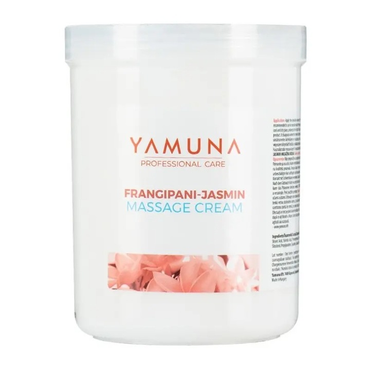 Crema de masaj Yamuna, cu Iasomie si frangipani, hidrateaza si inmoaie pielea, absorbtie rapida, 1000 ml