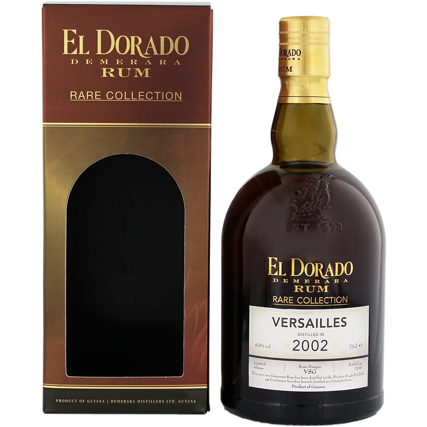 Rom brun El Dorado Versailles 2002, 63%, 0.7l