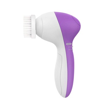 Dispozitiv de curatare faciala 5 in 1, hipoalergenic, pentru orice tip de ten, baterii incluse, Mov, Urban Trends ® Dispozitiv de curatare faciala 5 in 1, hipoalergenic, pentru orice tip de ten, baterii incluse, Mov, Urban Trends ®