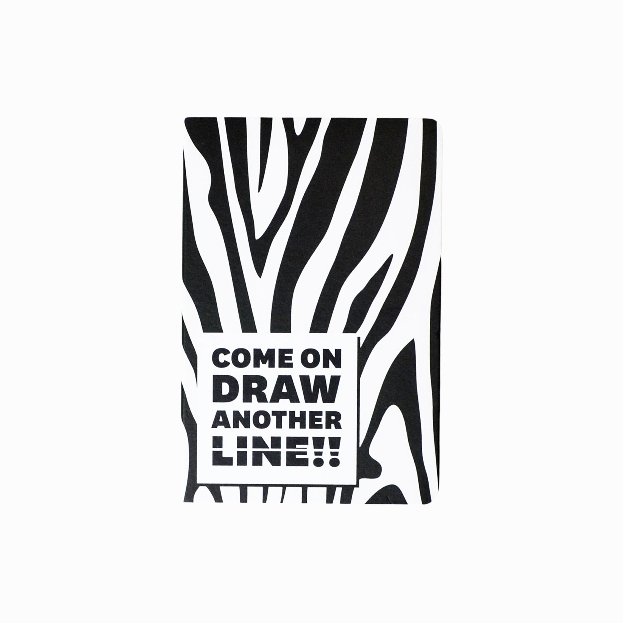Agenda Come On Draw Another line, Zebra, 21.5 x 14.5 cm, Alb Si Negru