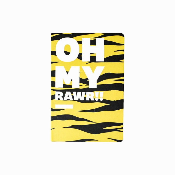 Oh My Rawr napló, Tigris, 21,5 x 14,5 cm, Sárga
