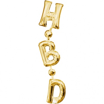 Balon Folie Scris Auriu H-B-D vertical, 17x81cm, AMS 34107 01 Balon Folie Scris Auriu H-B-D vertical, 17x81cm, AMS 34107 01