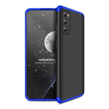 Husa Samsung S20, Protectie 360 - Fata, Spate si Laterale, GKK, Negru / Albastru Husa Samsung S20, Protectie 360 - Fata, Spate si Laterale, GKK, Negru / Albastru