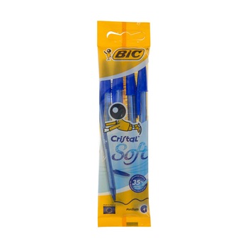 Set 4 pixuri - Pix Bic Cristal Fine - Albastru, Cu buton, multicolor Set 4 pixuri - Pix Bic Cristal Fine - Albastru, Cu buton, multicolor