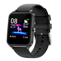 Ceas Smartwatch Smartic® B20 Pro, Bratara Fitness Inteligenta, Display 1.4 inch, Ecran Touch, Monitorizare Ritm Cardiac, Masurarea Nivel Oxigen, Pedometru, Monitorizare Somn, Alerta Apeluri si Mesaje, Curea Ajustabila, negru