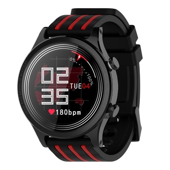 Ceas smartwatch Kingwear E5, display 1.28 inch cu touch screen, rezolutie 240 x 240 pixeli, baterie 200mAh, rezistent la apa IP68, functii de monitorizare a sanatatii Ceas smartwatch Kingwear E5, display 1.28 inch cu touch screen, rezolutie 240 x 240 pixeli, baterie 200mAh, rezistent la apa IP68, functii de monitorizare a sanatatii