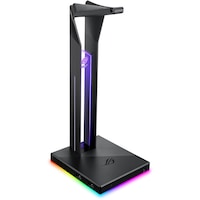 Stand casti ASUS ROG Throne Qi, RGB, cu incarcare Qi si port USB 3.1, amplificator audio și DAC ESS încorporat, sunet surround 7.1, iluminare Aura Sync, Negru