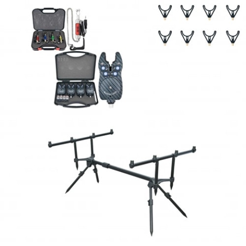 Set Baracuda Rod pod cu 4 posturi si Swingeri cu Avertizori la valigeta