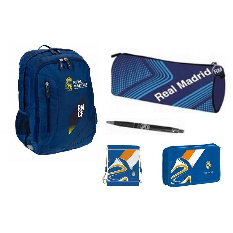 Set pentru scoala, Real Madrid, rucsac, penar, sac pentru pantofi, husa creion, pix