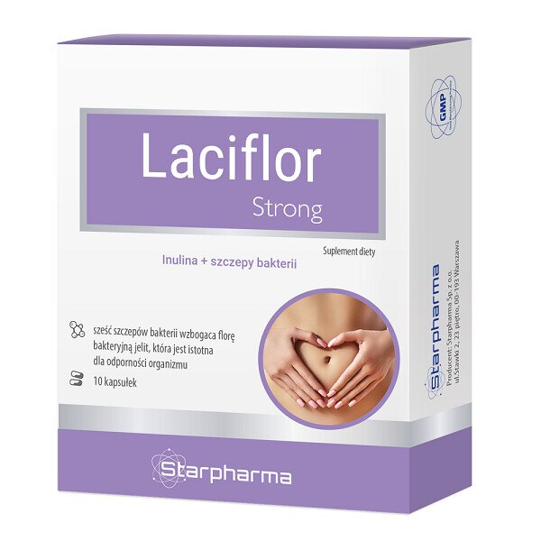 Supliment alimentar, Probiotic/Prebiotic, Laciflor Strong - 10 capsule (10 doze)