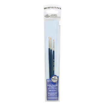 Set 3 pensule fir sintetic Gold Taklon Set 3 pensule fir sintetic Gold Taklon