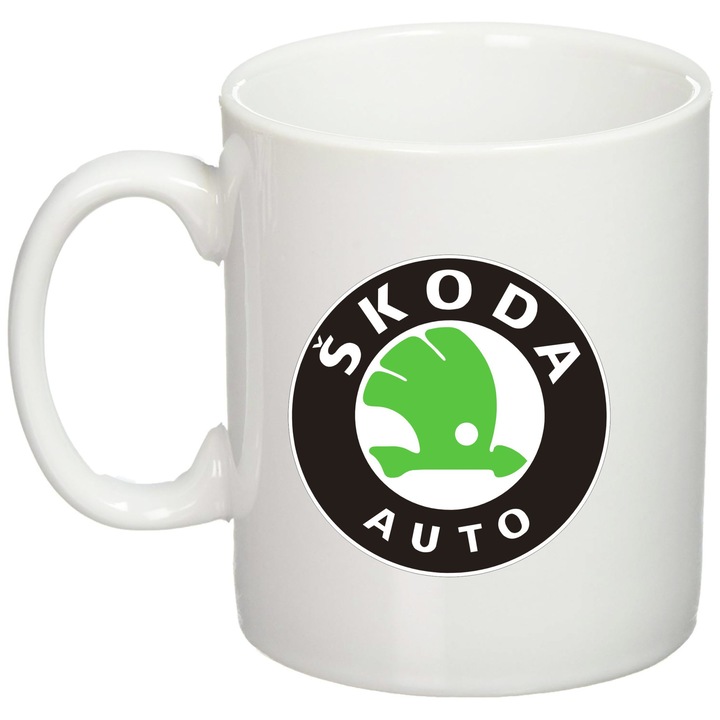 Cana personalizata "Skoda", Giftoro, Alba, 330ml