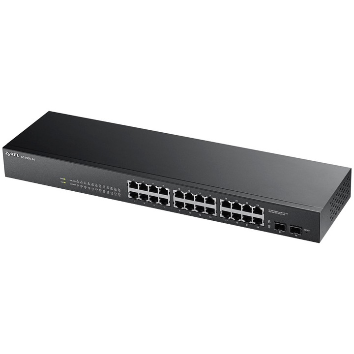 ZyXEL GS1900-24 Switch 24-Port Gigabit Ethernet 2-Port SFP, Smart Managed Uplink