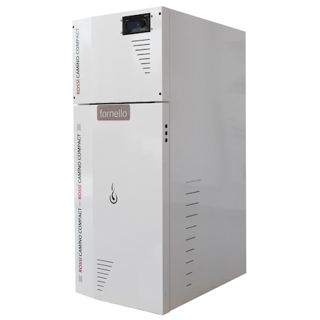 Centrala termica compacta pe peleti Fornello Rossi Camino Compact 25 kw, pompa de circulatie, vas expansiune, tiraj fortat, curatare manuala a arzatorului si a drumurilor de fum, Ecodesign, A+