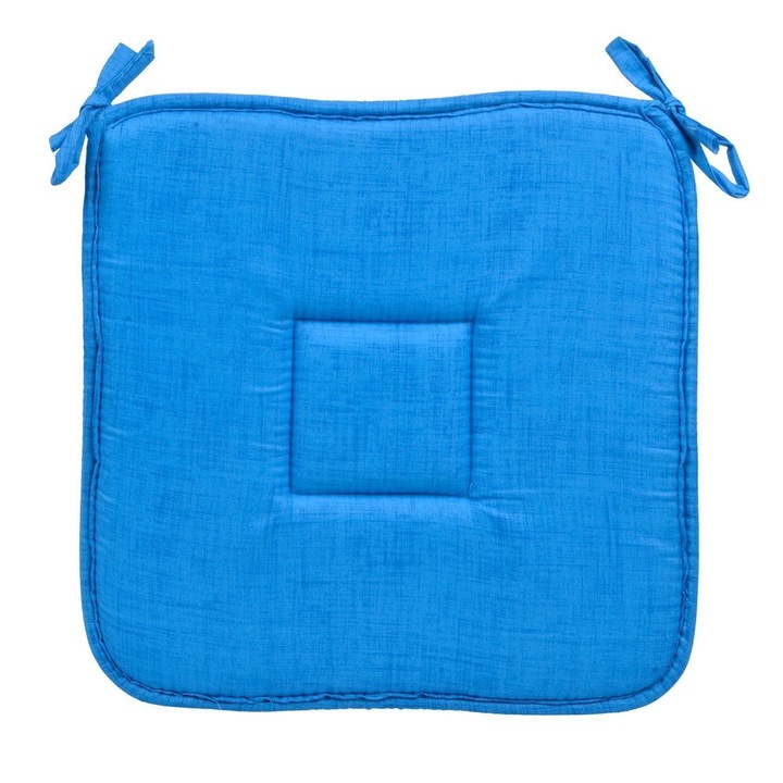 Perna patrata pentru scaun, Dragmari Luxury Decor, albastru, 42x42 cm