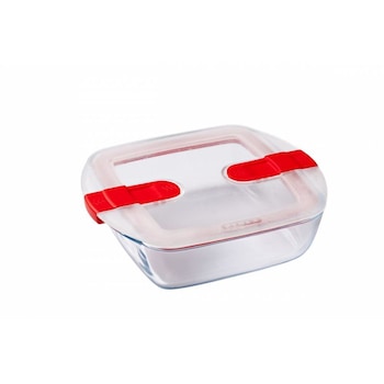 Vas dreptunghiular cu capac, Cook&Heat, Pyrex, pentru microunde, 1 l, 20x17 cm Vas dreptunghiular cu capac, Cook&Heat, Pyrex, pentru microunde, 1 l, 20x17 cm