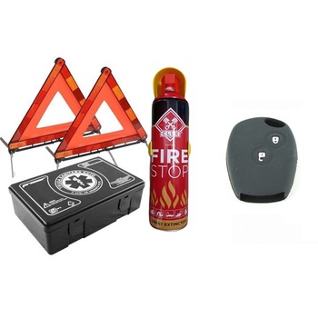 KIT auto obligatoriu Premium Motor Starter - Trusa Medicala, 2xTriunghiuri, Stingator Tip Spray, Husa silicon cauciuc compatibil Dacia/Renault KIT auto obligatoriu Premium Motor Starter - Trusa Medicala, 2xTriunghiuri, Stingator Tip Spray, Husa silicon cauciuc compatibil Dacia/Renault