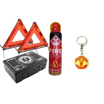 KIT auto obligatoriu Premium Motor Starter - Trusa Medicala, 2xTriunghiuri, Stingator Tip Spray, breloc otel inoxidabil Manchester United KIT auto obligatoriu Premium Motor Starter - Trusa Medicala, 2xTriunghiuri, Stingator Tip Spray, breloc otel inoxidabil Manchester United