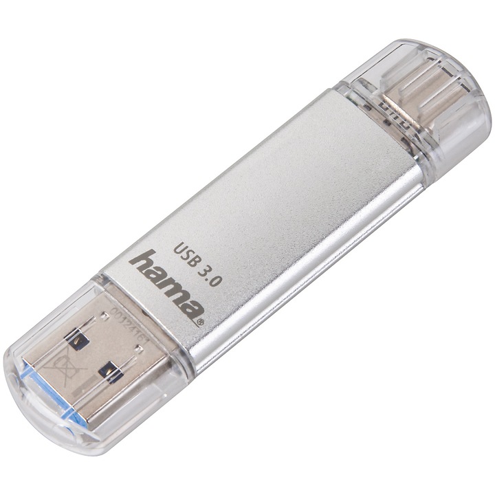 Hama C-Laeta USB flash meghajtó, 64 GB, USB 3.1, ezüst