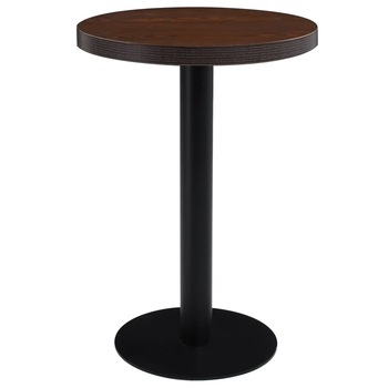 Masa de bar vidaXL, MDF/Otel, 60 x 75 cm, Maro/Negru Masa de bar vidaXL, MDF/Otel, 60 x 75 cm, Maro/Negru