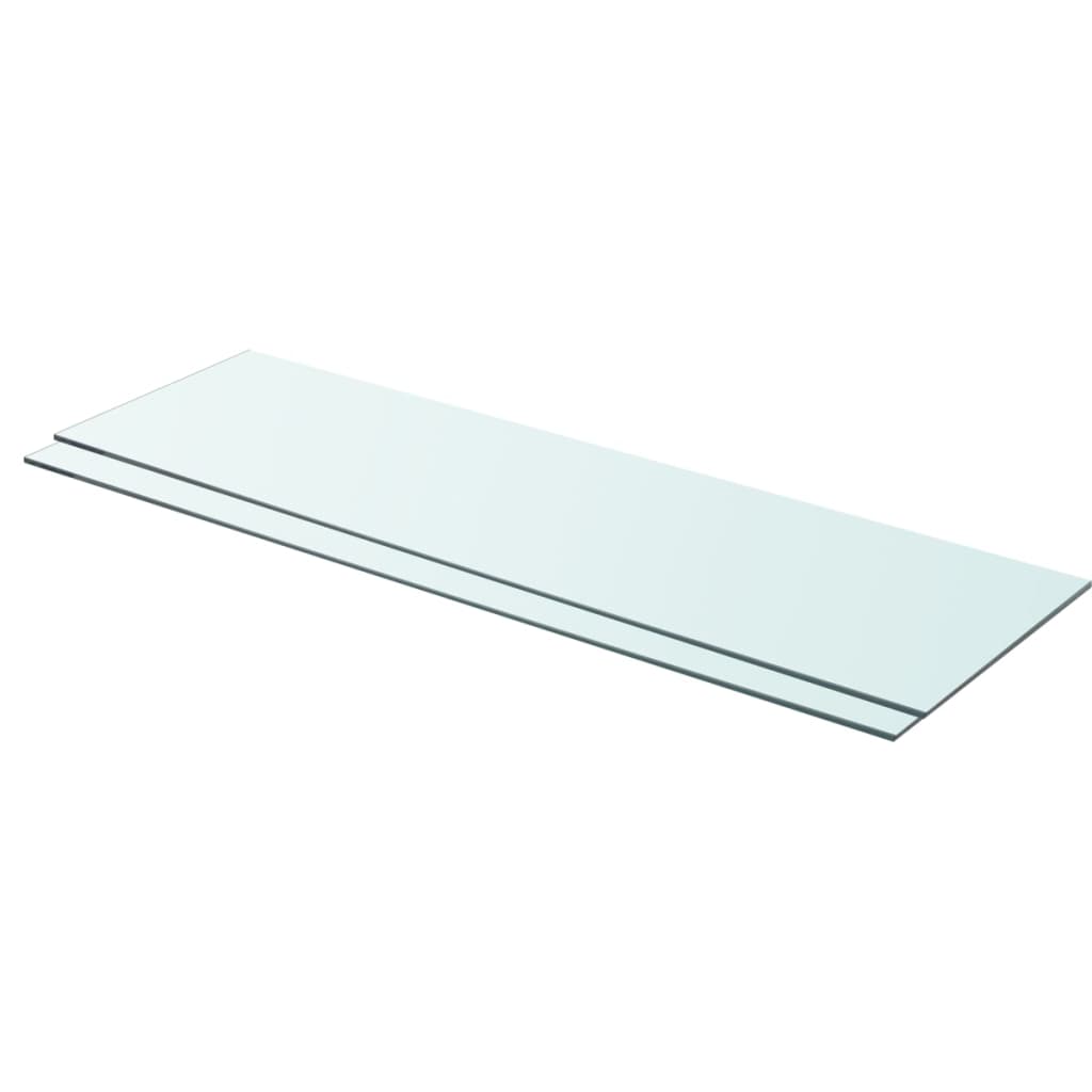 Set de 2 rafturi de sticla, vidaXL, 90 x 25 cm, Transparent