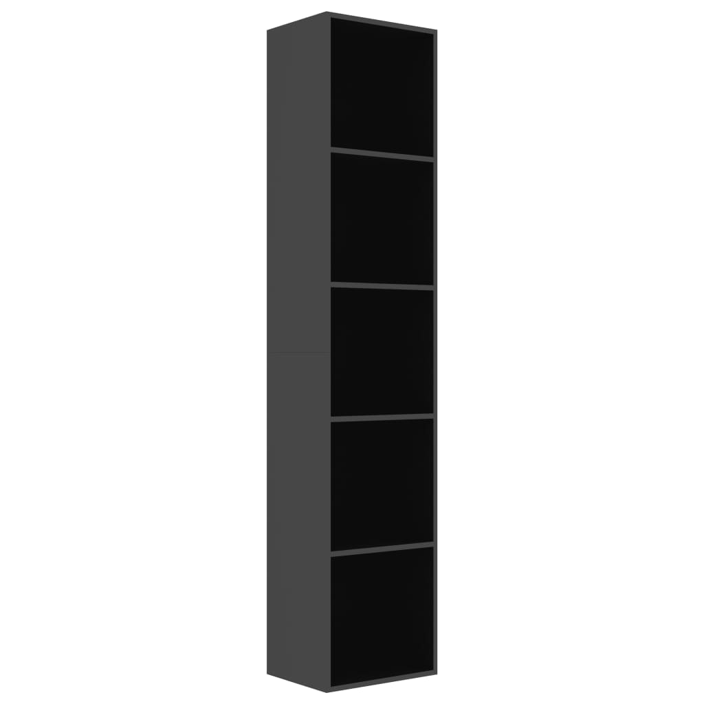 Biblioteca vidaXL, PAL extralucios, 40 x 30 x 189 cm, Negru
