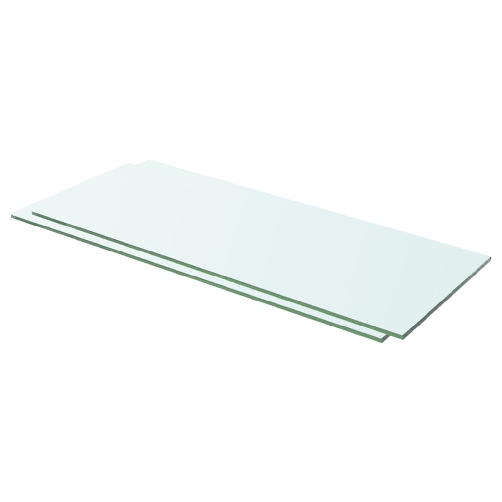 Set de 2 rafturi de sticla, vidaXL, 60 x 20 cm, Transparent