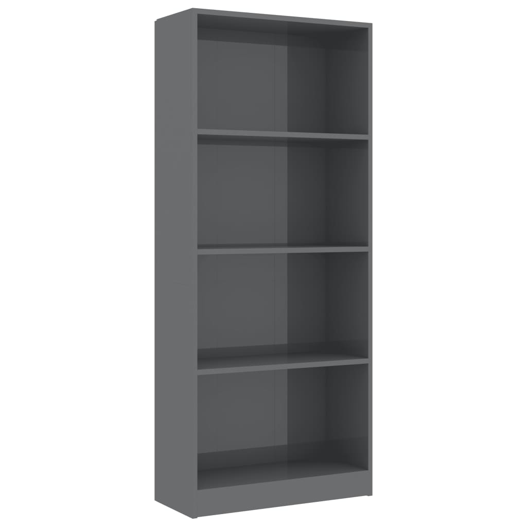 Biblioteca vidaXL, PAL extralucios, 60 x 24 x 142 cm, Gri