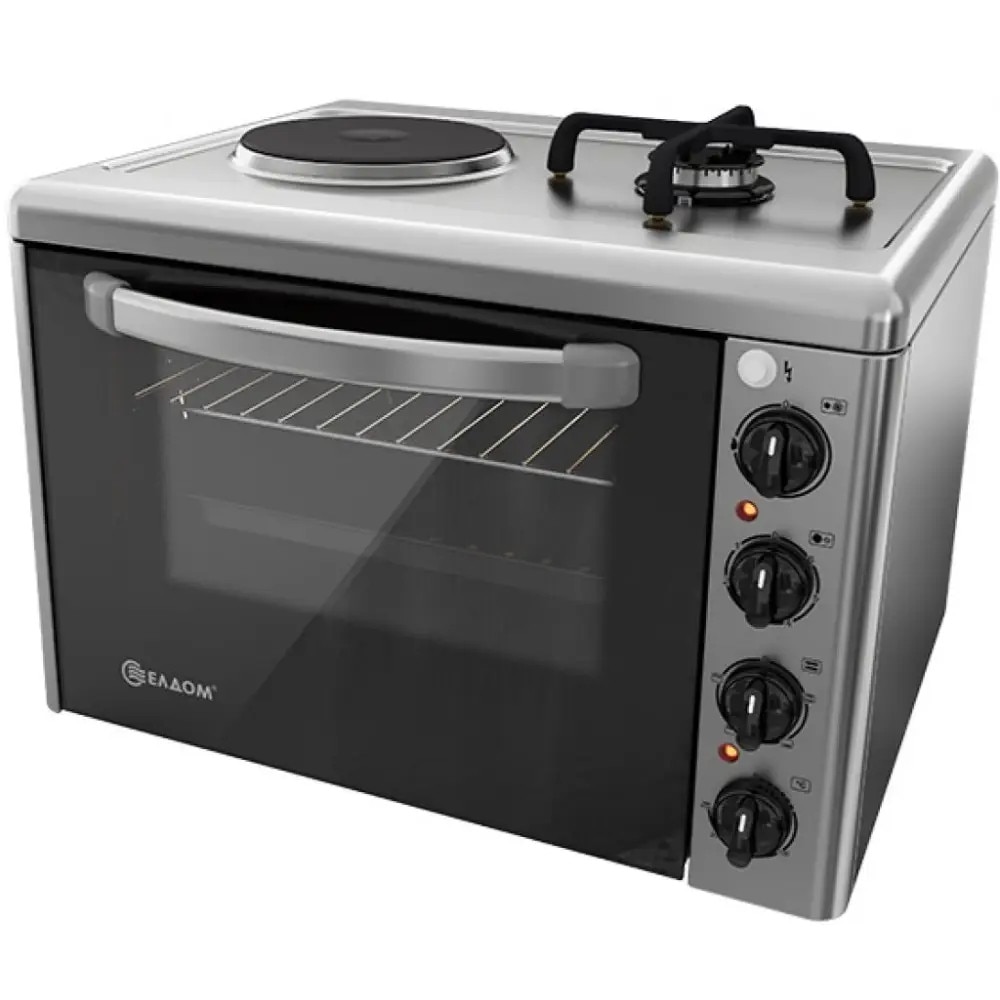 Aragaz Eldom 13VF-Nou, aragaz electric + aragaz pe gaz, volum 38 l., inox