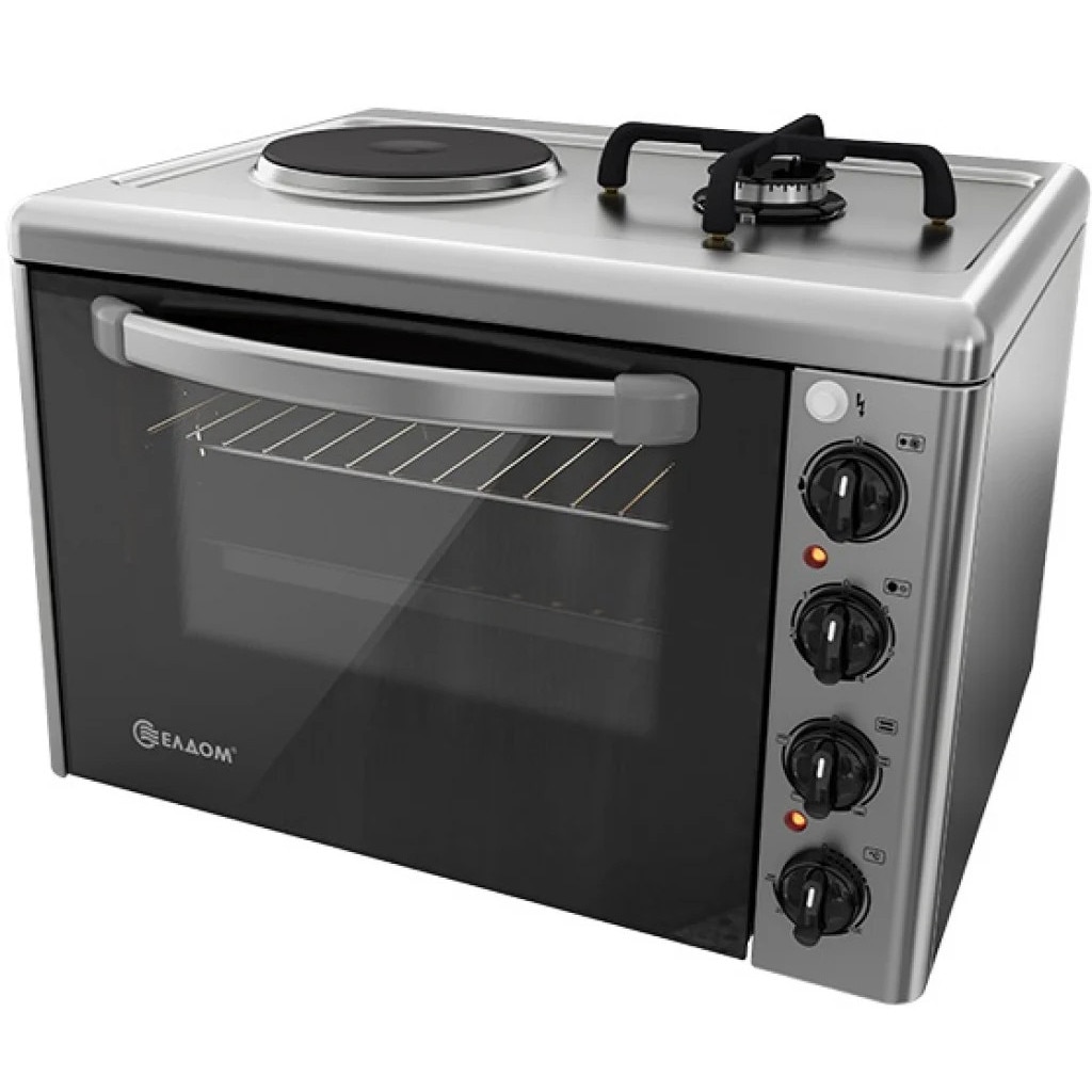 Aragaz Eldom 13VF-Nou, aragaz electric + aragaz pe gaz, volum 38 l., inox