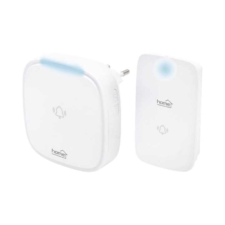 Sonerie fara fir si fara baterie, Home, DBK, 1500AC, 230V, 150m, Alb